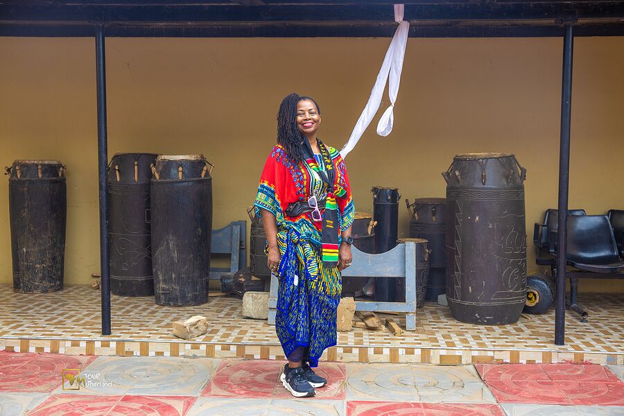 Among the drums, mid gesture