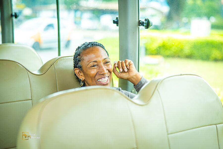 A quiet moment on the road between stops