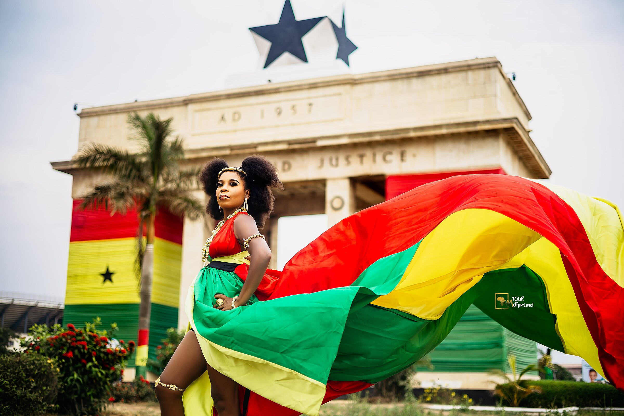 Welcome libation at the palace, Vera Nana Aba Quaye with a returning traveler